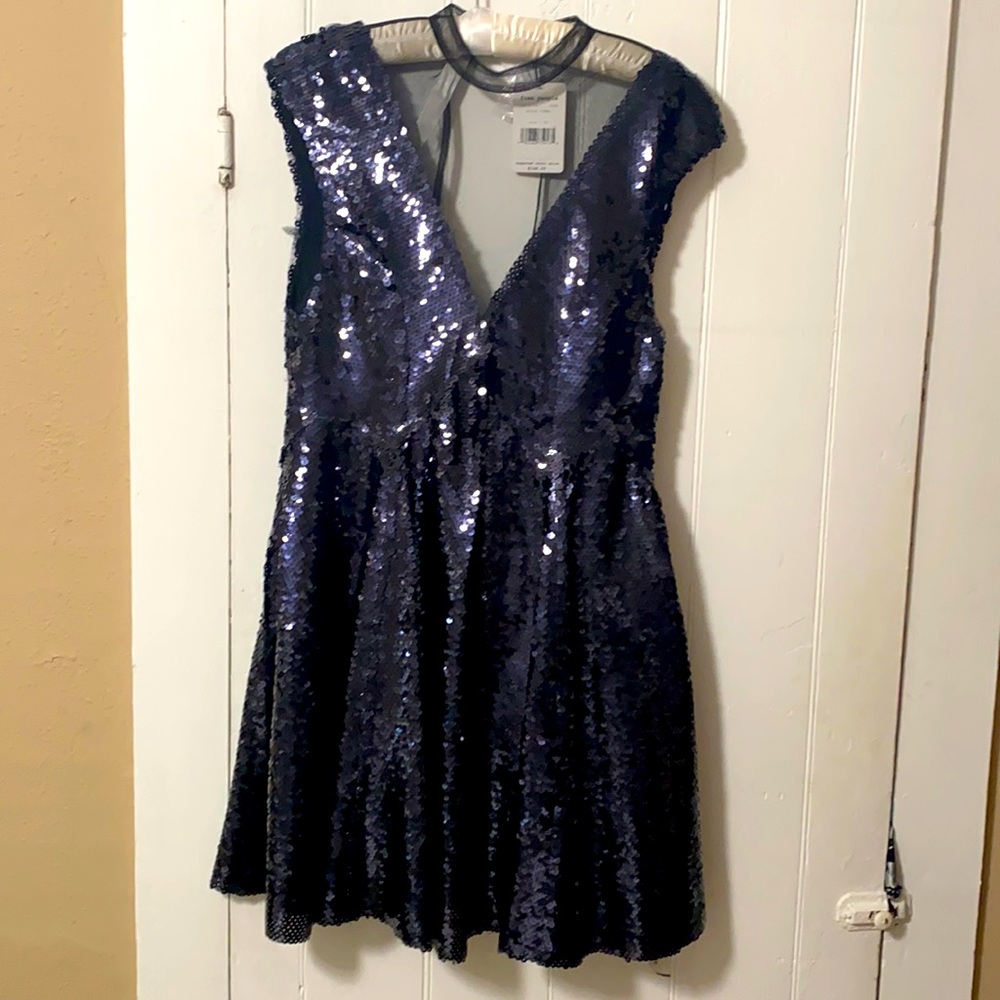Free People XS Sequin Black Dress!